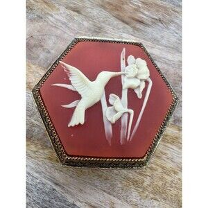 Westland Co. Cameo Music Box Hummingbird Iris Hexagon Walty Of The Flowers Japan